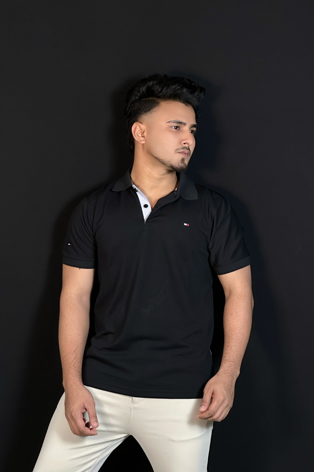 ব্ল্যাক কালার পোলো টি-শার্ট-TM